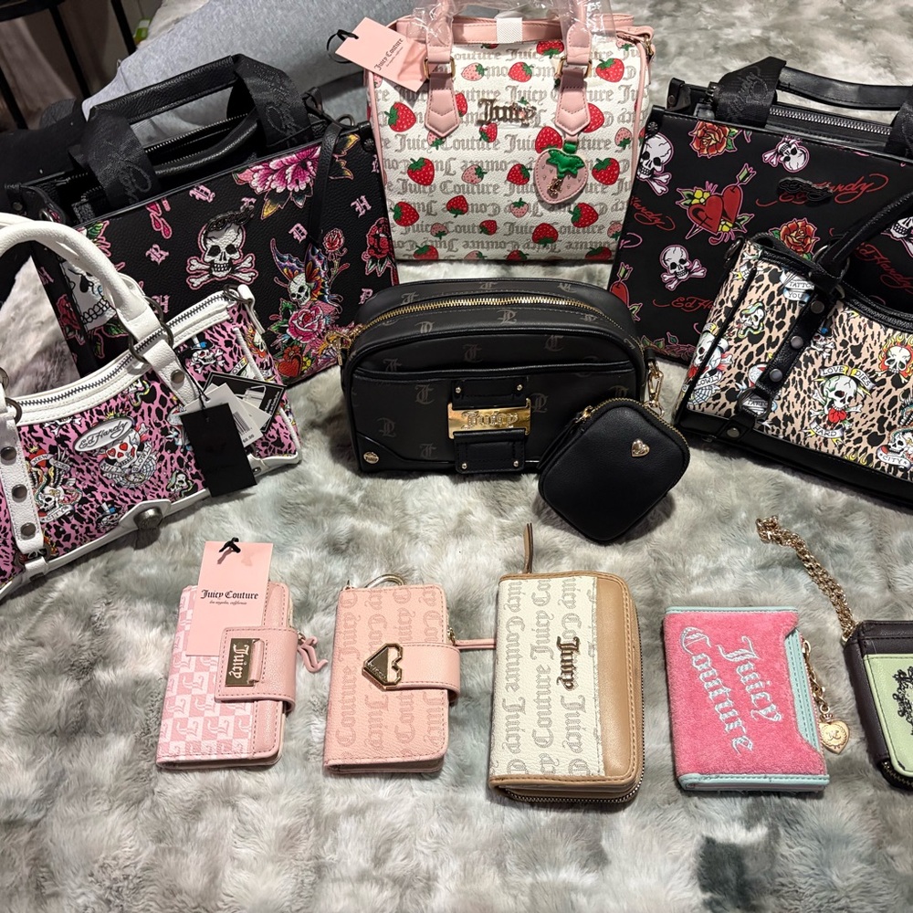 Juicy Couture Pink and Black Wallet Collection - Picture 1 of 2
